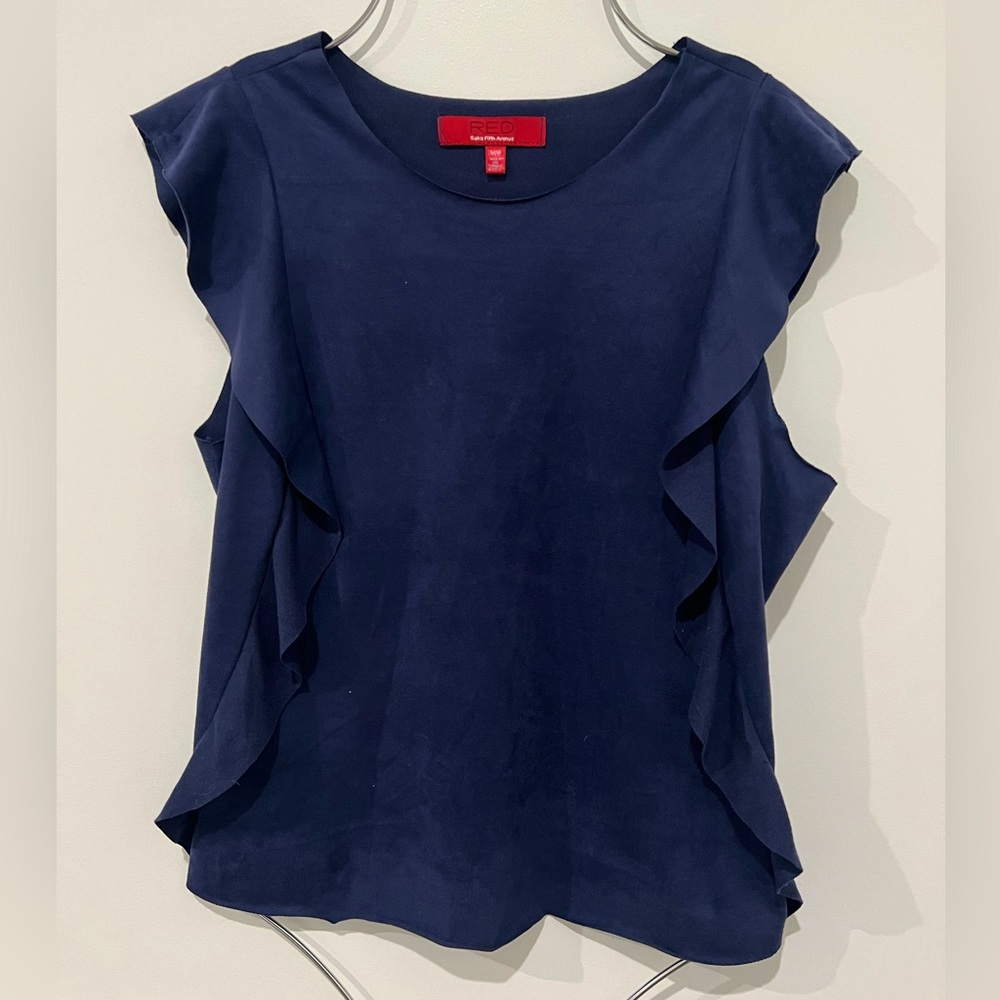 Saks Fifth Ave RED brand faux suede shirt